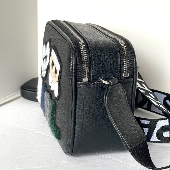 Karl Lagerfeld Maybelle Crossbody Black Felt Ikons Airpods Coin Case Guitar Stra - Picture 5 of 9